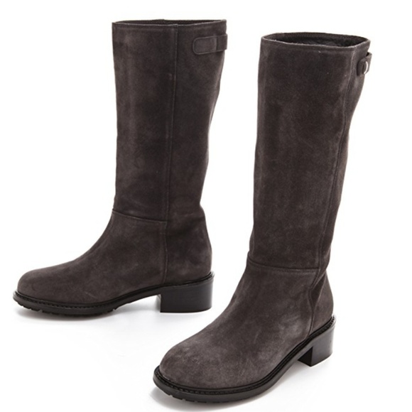 Vince Shoes - VINCE Jocelyn Suede Mid Calf Boots Lavagna